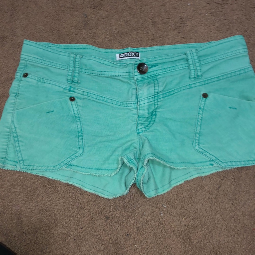 Teal and black shorts